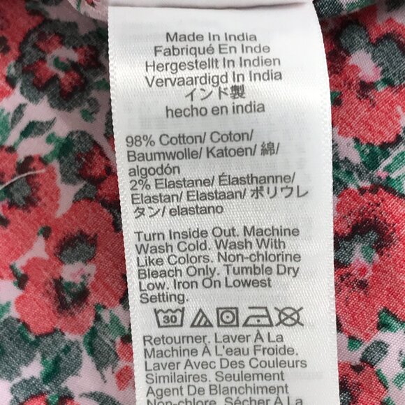 J. Crew Factory Cotton Blend Poplin Ruffle Top Women's XS Floral Holiday Career - Picture 12 of 13